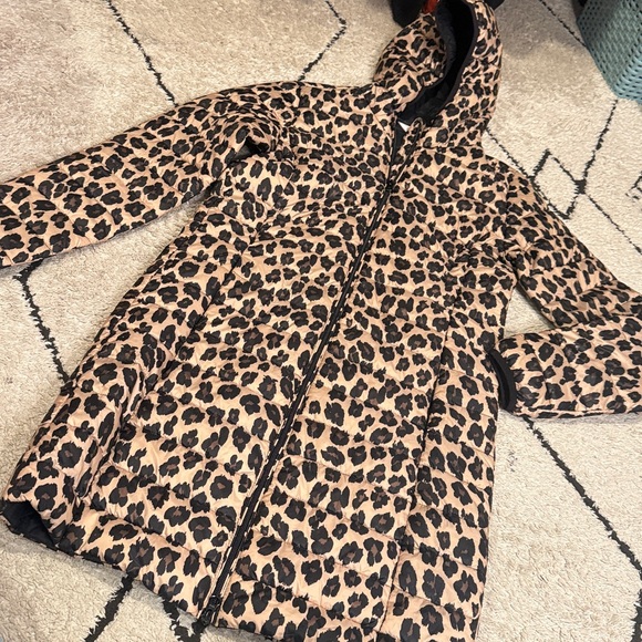 jillian harris Joe Fresh Leopard Print Puffer Coat s - Picture 4 of 6
